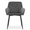 Židle NOLA - šedý samet / černé nohy x 1