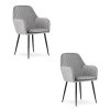 Židle LUGO - stříbrošedý samet / černé nohy x 2