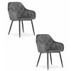 Židle FORIO - šedý samet / černé nohy x 2