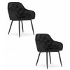 Židle FORIO - černý samet / černé nohy x 2