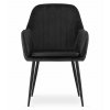 Židle LUGO - černý samet / černé nohy x 2