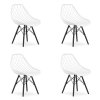 Židle SAKAI - bílá / černé nohy x 4