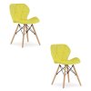 Sametová židle LAGO - žlutá x 2