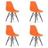 Židle OSAKA oranžová / nohy černé x 4
