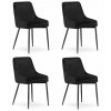 Židle MONZA - černý samet x 4
