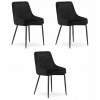 Židle MONZA - černý samet x 3