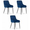 Židle MONZA - modrý samet x 3
