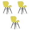 Židle LAGO Velvet - žlutá / nohy černé x 3