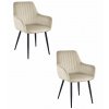 Židle SOLDEN - béžový samet / černé nohy x 2