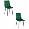 Židle LIBRA - tmavě zelený samet / černé nohy x 2