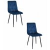 Židle LIBRA - tmavě modrý samet / černé nohy x 2