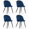 Židle BELLO - tmavě modrý samet / černé nohy x 4