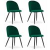 Židle BELLO - zelený samet / černé nohy x 4