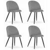 Židle BELLO - světle šedý samet / černé nohy x 4