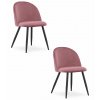 Židle BELLO - tmavě růžový samet / černé nohy x 2