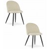Židle BELLO - béžový samet / černé nohy x 2