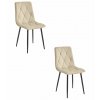 Židle LIBRA - světle béžový samet / černé nohy x 2