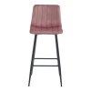 POZZA hocker - tmavě růžový samet / černé nohy x 1