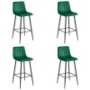 POZZA hocker - tmavě zelený samet / černé nohy x 4