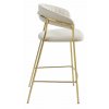 Hocker BADIA - béžový samet / zlaté nohy x 2