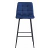 Hocker ARCETO - tmavě modrý samet / černé nohy x 3