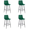Hocker ARCETO - tmavě zelený samet / černé nohy x 4