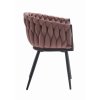 Židle ORION - tmavě růžový samet / černé nohy x 2