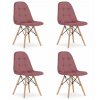 Židle DUMO - tmavě růžový samet x 4