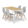 Set obdélníkový stůl TESSA 120x60 dub + 4 židle OSAKA šedá