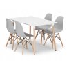 Obdélníková stolová sestava ADRIA 120x80 bílá + 4 židle OSAKA šedá