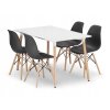 Obdélníková stolová sestava ADRIA 120x80 bílá + 4 židle OSAKA černá