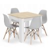 Set čtvercový stůl 80x80 dub sonoma + 4 židle OSAKA šedá