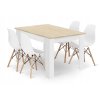 Set obdélníkový stůl 120x80 dub sonoma + 4 židle OSAKA bílá