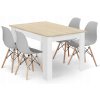 Set obdélníkový stůl 120x80 dub sonoma + 4 židle OSAKA šedá