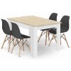 Set obdélníkový stůl 120x80 dub sonoma + 4 židle OSAKA černá