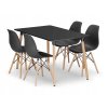 Obdélníková stolová sestava ADRIA 120x80 černá + 4 židle OSAKA černá