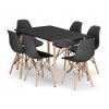 Obdélníková stolová sestava ADRIA 120x80 černá + 6 židlí OSAKA černá