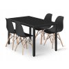 Set obdélníkový stůl TESSA 120x60 černý + 4 židle OSAKA černá