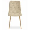 Židle LIBRA - světle béžový samet / nohy v barvě dřeva x 1