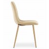 Židle LAVA - béžový samet / nohy v barvě dřeva x 3