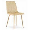 Židle LAVA - béžový samet / nohy v barvě dřeva x 4