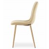Židle LAVA - béžový samet / nohy v barvě dřeva x 4