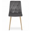 Židle LIBRA - tmavě šedý samet / nohy v barvě dřeva x 3