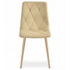 Židle LIBRA - béžový samet / nohy v barvě dřeva x 4