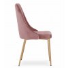 Židle IMOLA - růžový samet / nohy v barvě dřeva x 4