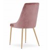Židle IMOLA - růžový samet / nohy v barvě dřeva x 2