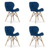 Sametová židle LAGO - tmavě modrá x 4