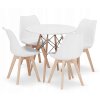 Kulatý stůl TODI 80 cm bílý + 4 židle MARK bílé barvy