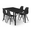 Set obdélníkový stůl TESSA 120x60 černý + 4 židle OSAKA černá