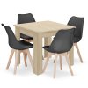 Set čtvercový stůl 80x80 dub sonoma + 4 židle MARK černá